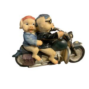 Young's Hogs pigs on Motorcycle Figurine
